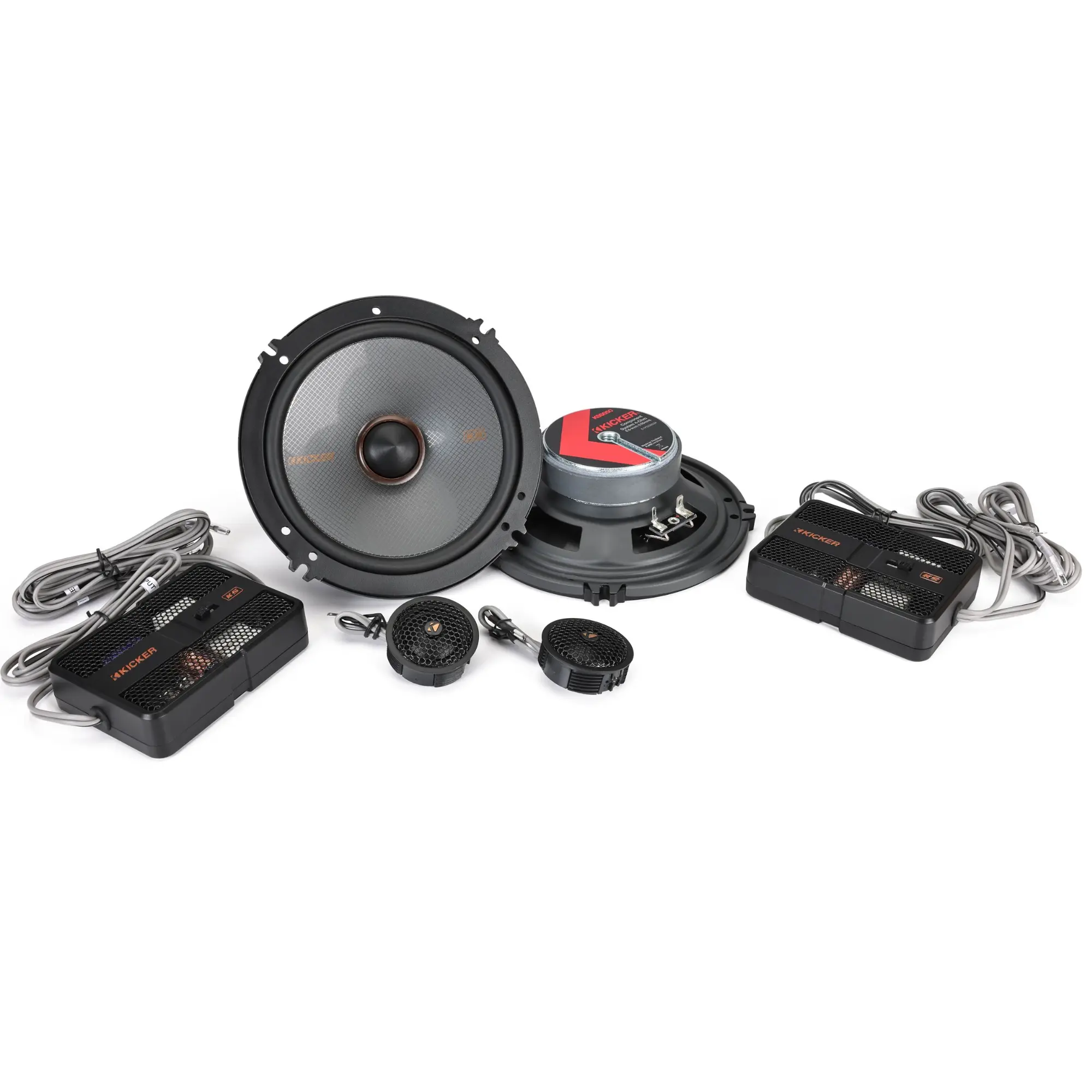 Pair of 6.5" Kicker Component Speaker System with 1" Tweeters and Crossovers, 125w-250w, 4-Ohm (KSS6504) - Image 3
