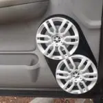 Front Door Custom Speaker Pods for the 2007-2009 Cadillac Escalade Chevrolet Avalanche Tahoe Silverado Suburban GMC Yukon Sierra to hold Dual 8.0 in  speakers for car audio installation upgrade