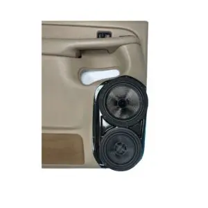 Rear Door Custom Speaker Pods for the 2000-2006 Cadillac Escalade Chevrolet Avalanche Silverado Tahoe Suburban GMC Sierra Yukon to hold 8.0 in and 6.5 in  speakers for car audio installation upgrade