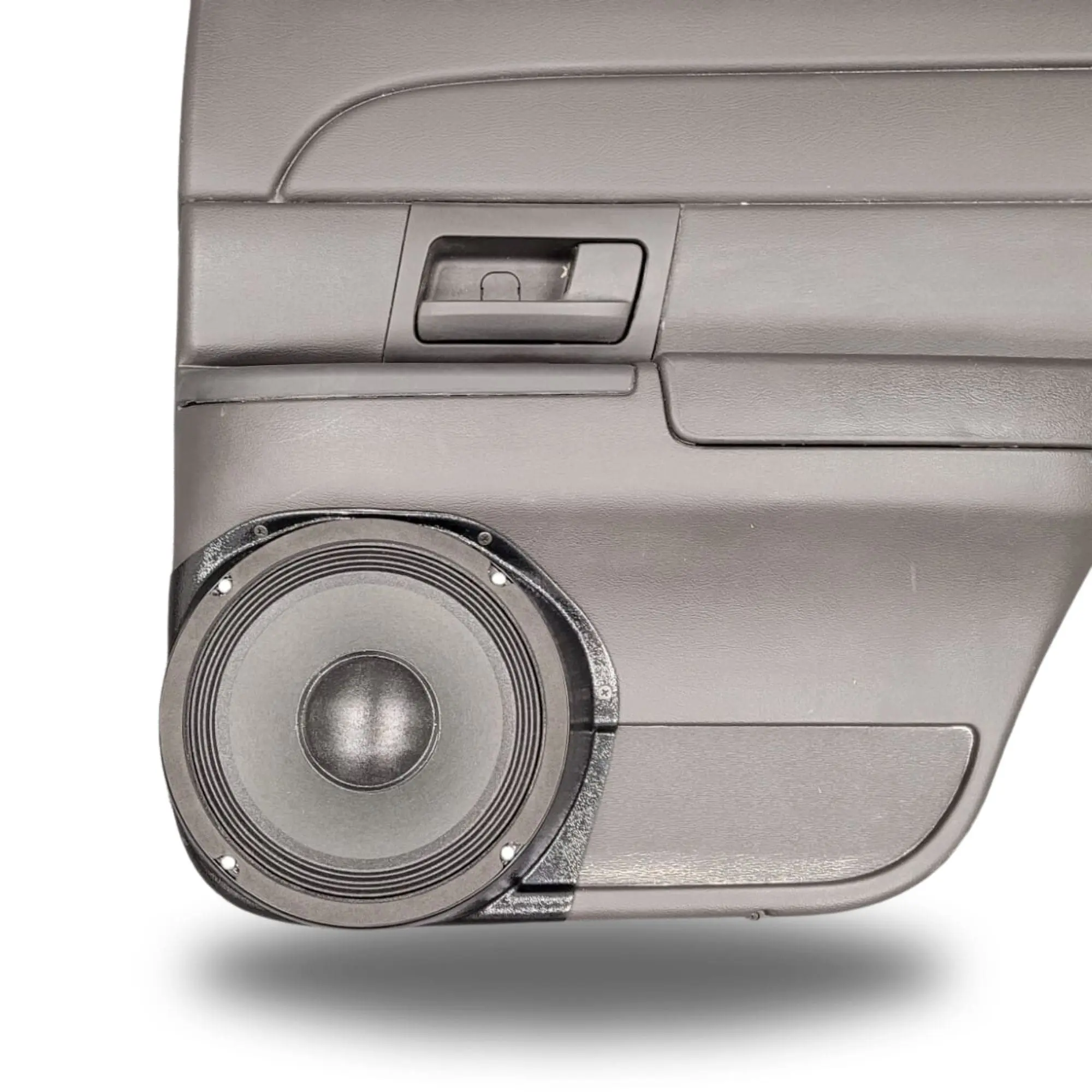 Rear Door 8.0 in Speaker Pods for 2003-2008 Ford CrownVictoria Mercury GrandMarquis Marauder Rear Door Custom Speaker Pods for the 2003-2008 Ford CrownVictoria Mercury GrandMarquis Marauder to hold 8.0 in speakers for car audio installation upgrade