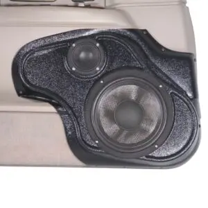Front Door Custom Speaker Pods for the 2003-2011 Lincoln Towncar to hold 8.0 in and 3.5 in  speakers for car audio installation upgrade