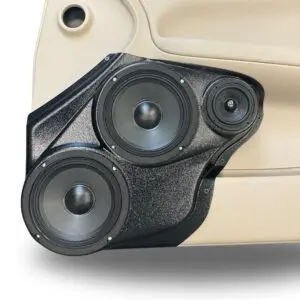 Front Door Custom Speaker Pods for the 2006-2015 Chevrolet Impala to hold Dual 6.5 in and 3.5 in  speakers for car audio installation upgrade