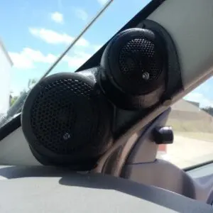 A-Pillar Custom Speaker Pods for the 2006-2009 Chevrolet Trailblazer GMC Envoy to hold 3.5 in and 2.0 in  speakers for car audio installation upgrade