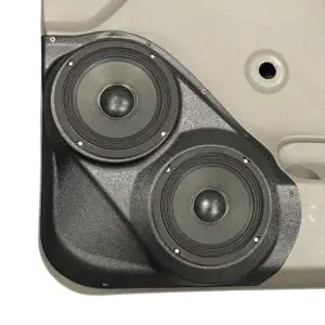 Front Door Custom Speaker Pods for the 2007-2009 Chevrolet Silverado GMC Sierra to hold Dual 6.5 in speakers for car audio installation upgrade