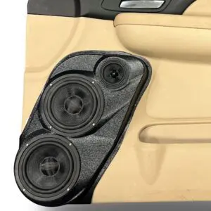 Front Door Custom Speaker Pods for the 2007-2009 Cadillac Escalade Chevrolet Avalanche Tahoe Silverado Suburban GMC Yukon Sierra to hold Dual 6.5 in and 3.5 in  speakers for car audio installation upgrade
