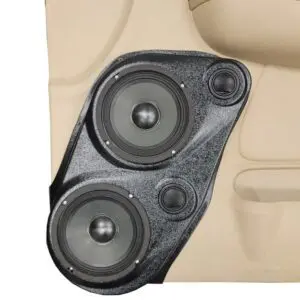 Front Door Custom Speaker Pods for the 2007-2009 Cadillac Escalade Chevrolet Avalanche Tahoe Silverado Suburban GMC Yukon Sierra to hold Dual 6.5 in and Dual 2.0 in  speakers for car audio installation upgrade