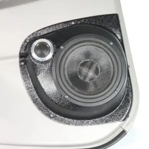 Rear Door Custom Speaker Pods for the 2007-2011 Toyota Camry to hold 6.5 in and 2.0 in  speakers for car audio installation upgrade