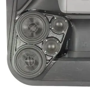 Front Door Custom Speaker Pods for the 2008-2022 Toyota Sequoia Tundra to hold Dual 6.5 in and Dual 3.5 in  speakers for car audio installation upgrade