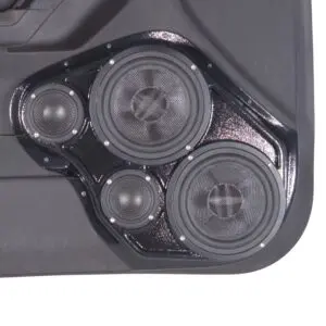 Front Door Custom Speaker Pods for the 2008-2010 Hummer H3 to hold Dual 6.5 in and Dual 3.5 in  speakers for car audio installation upgrade