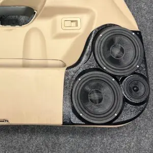 Front Door Custom Speaker Pods for the 2008-2010 Infiniti QX56 Nissan Armada to hold Dual 6.5 in and 3.5 in  speakers for car audio installation upgrade