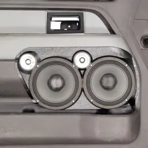 Front Door Custom Speaker Pods for the 2009-2014 Ford F-150 to hold Dual 8.0 in and Dual 2.0 in  speakers for car audio installation upgrade