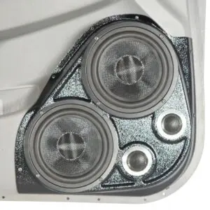 Front Door Custom Speaker Pods for the 2009-2015 Toyota Tacoma to hold Dual 6.5 in and Dual 2.0 in  speakers for car audio installation upgrade