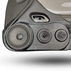 Front Door Custom Speaker Pods for the 2010-2015 Chevrolet Camaro to hold 6.5 in and 3.5 in and 2.0 in  speakers for car audio installation upgrade