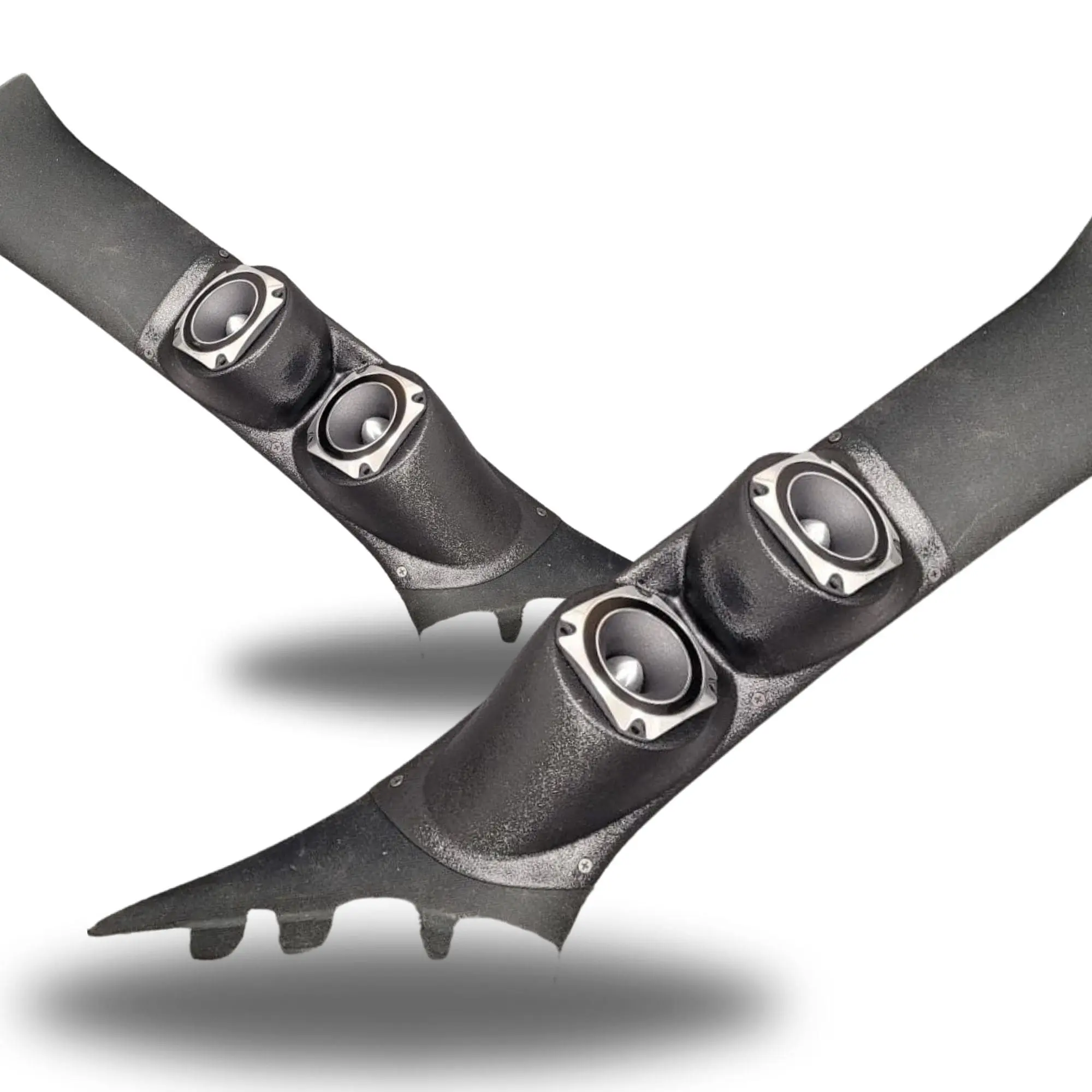 A-Pillar Dual 3.5 in Speaker Pods for 2011-2023 Chrysler 300C Dodge Charger A-Pillar Custom Speaker Pods for the 2011-2023 Chrysler 300C Dodge Charger to hold Dual 3.5 in speakers for car audio installation upgrade