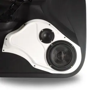 Front Door Custom Speaker Pods for the 2013-2018 Nissan Altima to hold 6.5 in and 3.5 in  speakers for car audio installation upgrade