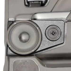 Rear Door Custom Speaker Pods for the 2014-2018 Chevrolet Silverado GMC Sierra to hold 8.0 in and 3.5 in  speakers for car audio installation upgrade