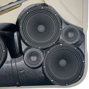 Front Door Custom Speaker Pods for the 2015-2020 Chevrolet Suburban Chevrolet Tahoe GMC Yukon to hold Dual 8.0 in and Dual 3.5 in  speakers for car audio installation upgrade
