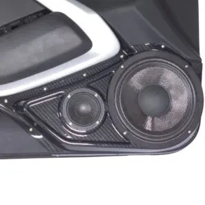 Front Door Custom Speaker Pods for the 2016-2024 Chevrolet Camaro to hold 8.0 in and 3.5 in  speakers for car audio installation upgrade