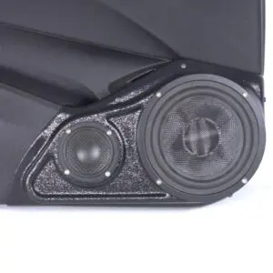 Front Door Custom Speaker Pods for the 2018-2023 BMW X1-X2 to hold 6.5 in and 3.5 in  speakers for car audio installation upgrade