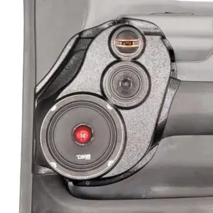 Front Door Custom Speaker Pods for the 2019-2025 Dodge Ram to hold 6.5 in and 3.5 in and 2.0 in  speakers for car audio installation upgrade