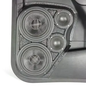 Rear Door Custom Speaker Pods for the 2019-2023 Ford Ranger to hold Dual 6.5 in and Dual 3.5 in  speakers for car audio installation upgrade