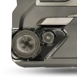 Front Door Custom Speaker Pods for the 2021-2023 Ford Bronco to hold 8.0 in and 3.5 in  speakers for car audio installation upgrade