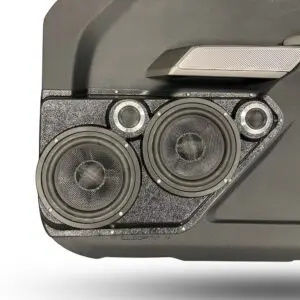 Front Door Custom Speaker Pods for the 2021-2023 Ford Bronco to hold Dual 6.5 in and Dual 2.0 in  speakers for car audio installation upgrade
