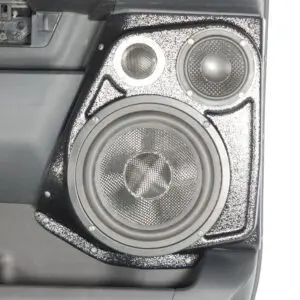 Rear Door Custom Speaker Pods for the 2021-2026 Ford F-150 F-250F-350 to hold 6.5 in and 3.5 in and 2.0 in  speakers for car audio installation upgrade