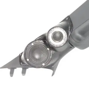 A-Pillar Custom Speaker Pods for the 2021-2026 Ford F-150 F-250F-350 to hold 3.5 in and 2.0 in  speakers for car audio installation upgrade