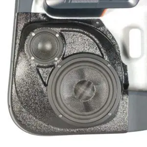 Rear Door Custom Speaker Pods for the 2022-2026 Ford Maverick to hold 6.5 in and 3.5 in  speakers for car audio installation upgrade