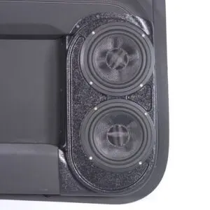 Rear Door Custom Speaker Pods for the 2023-2025 Chevrolet Silverado GMC Sierra to hold Dual 6.5 in speakers for car audio installation upgrade