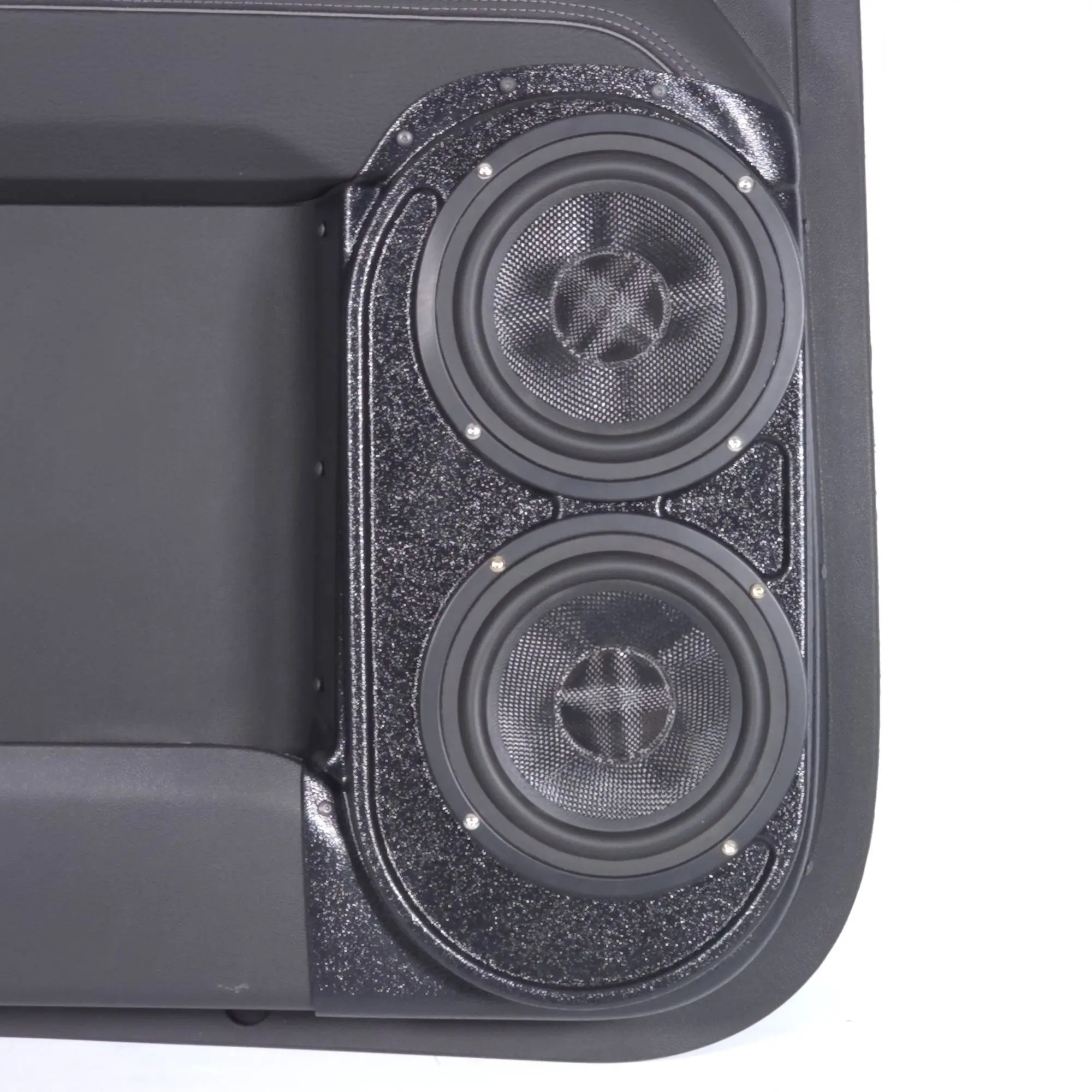 Rear Door Dual 6.5 in Speaker Pods for 2023-2025 Chevrolet Silverado GMC Sierra Rear Door Custom Speaker Pods for the 2023-2025 Chevrolet Silverado GMC Sierra to hold Dual 6.5 in speakers for car audio installation upgrade