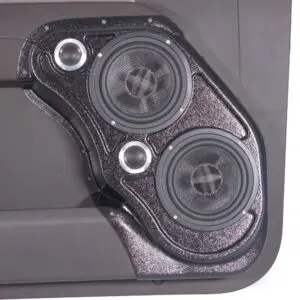 Front Door Custom Speaker Pods for the 2023-2025 Chevrolet Silverado GMC Sierra to hold Dual 6.5 in and Dual 2.0 in speakers for car audio installation upgrade