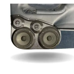 Front Door Custom Speaker Pods for the 1995-1999 Cadillac Escalade Chevrolet Silverado Suburban Tahoe GMC Sierra Yukon to hold Dual 6.5 in and Dual 2.0 in  speakers for car audio installation upgrade