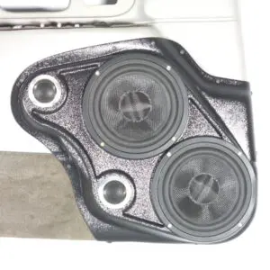 Front Door Custom Speaker Pods for the 1998-2002 Lincoln Towncar to hold Dual 6.5 in and Dual 2.0 in  speakers for car audio installation upgrade