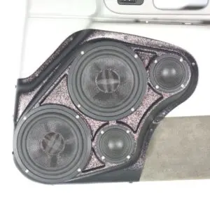 Front Door Custom Speaker Pods for the 1998-2002 Lincoln Towncar to hold Dual 6.5 in and Dual 3.5 in  speakers for car audio installation upgrade