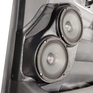 Front Door Custom Speaker Pods for the 2019-2025 Dodge Ram to hold Dual 6.5 in speakers for car audio installation upgrade
