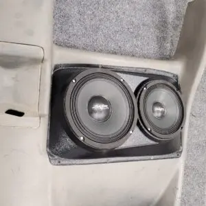 Rear Door Custom Speaker Pods for the 2000-2006 Chevrolet Silverado GMC Sierra to hold 8.0 in and 6.5 in  speakers for car audio installation upgrade