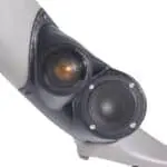 A-Pillar Custom Speaker Pods for the 2000-2006 Cadillac Escalade Chevrolet Avalanche Silverado Tahoe Suburban GMC Sierra Yukon to hold 3.5 in and 2.0 in  speakers for car audio installation upgrade