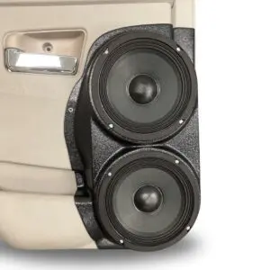 Rear Door Custom Speaker Pods for the 2005-2010 Jeep GrandCherokee to hold Dual 6.5 in  speakers for car audio installation upgrade