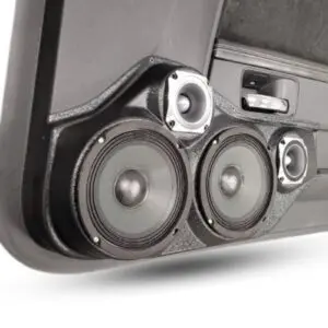 Front Door Custom Speaker Pods for the 2008-2014 Dodge Challenger to hold Dual 6.5 in and Dual 3.5 in  speakers for car audio installation upgrade
