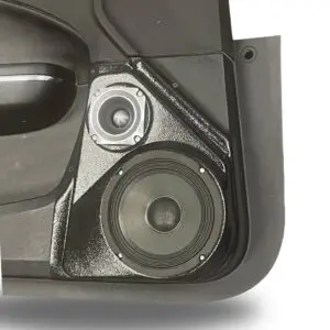 Front Door Custom Speaker Pods for the 2011-2023 Chrysler 300C Dodge Charger to hold 6.5 in and 3.5 in  speakers for car audio installation upgrade
