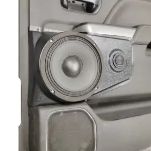 Rear Door Custom Speaker Pods for the 2014-2018 Chevrolet Silverado GMC Sierra to hold 8.0 in and 2.0 in  speakers for car audio installation upgrade