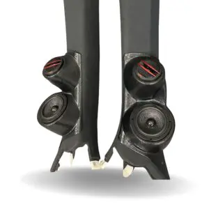 A-Pillar Custom Speaker Pods for the 2015-2021 Lexus RC to hold 3.5 in and 2.0 in  speakers for car audio installation upgrade
