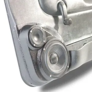 Front Door Custom Speaker Pods for the 1998-2004 Chevrolet Blazer S-10 GMC Jimmy Sonoma to hold 6.5 in and 3.5 in  speakers for car audio installation upgrade