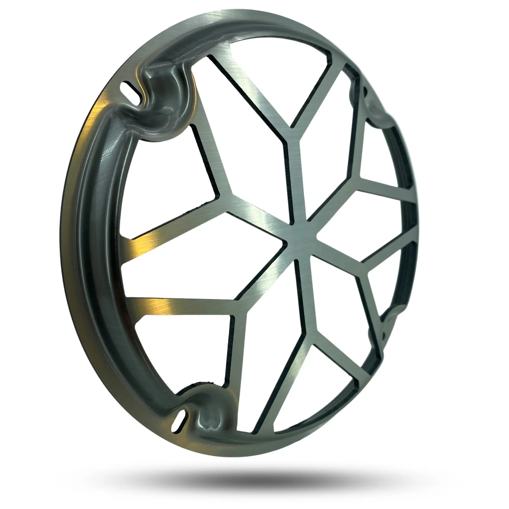 Custom Speaker Pods Custom Speaker Pods 6.5-Inch Flake Design Thump Covers left ortho Protect your speakers with the strongest grilles on the market. Our Thump Covers are made in South Carolina using extremely Durable ABS Plastic to withstand Kicks, Bumps and Bricks.