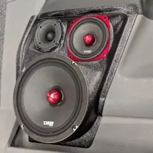 right ortho Speaker Upgrade for the Front Door of your 2006-2008 Dodge Ram. Easy installation of a 8", 4" and 3.5" Super Tweeter for the most powerful car stereo possible.
