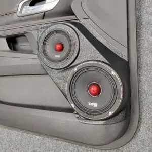 right ortho Speaker Upgrade for the Front Door of your 2010-2017 Chevrolet Equinox, GMC Terrain. Easy installation of a 6.5" and 5.25" Midrange for the most powerful car stereo possible.