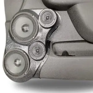 Front Door Custom Speaker Pods for the 2007-2009 Cadillac Escalade Chevrolet Avalanche Tahoe Silverado Suburban GMC Yukon Sierra to hold Dual 6.5 in and Dual 3.5 in  speakers for car audio installation upgrade