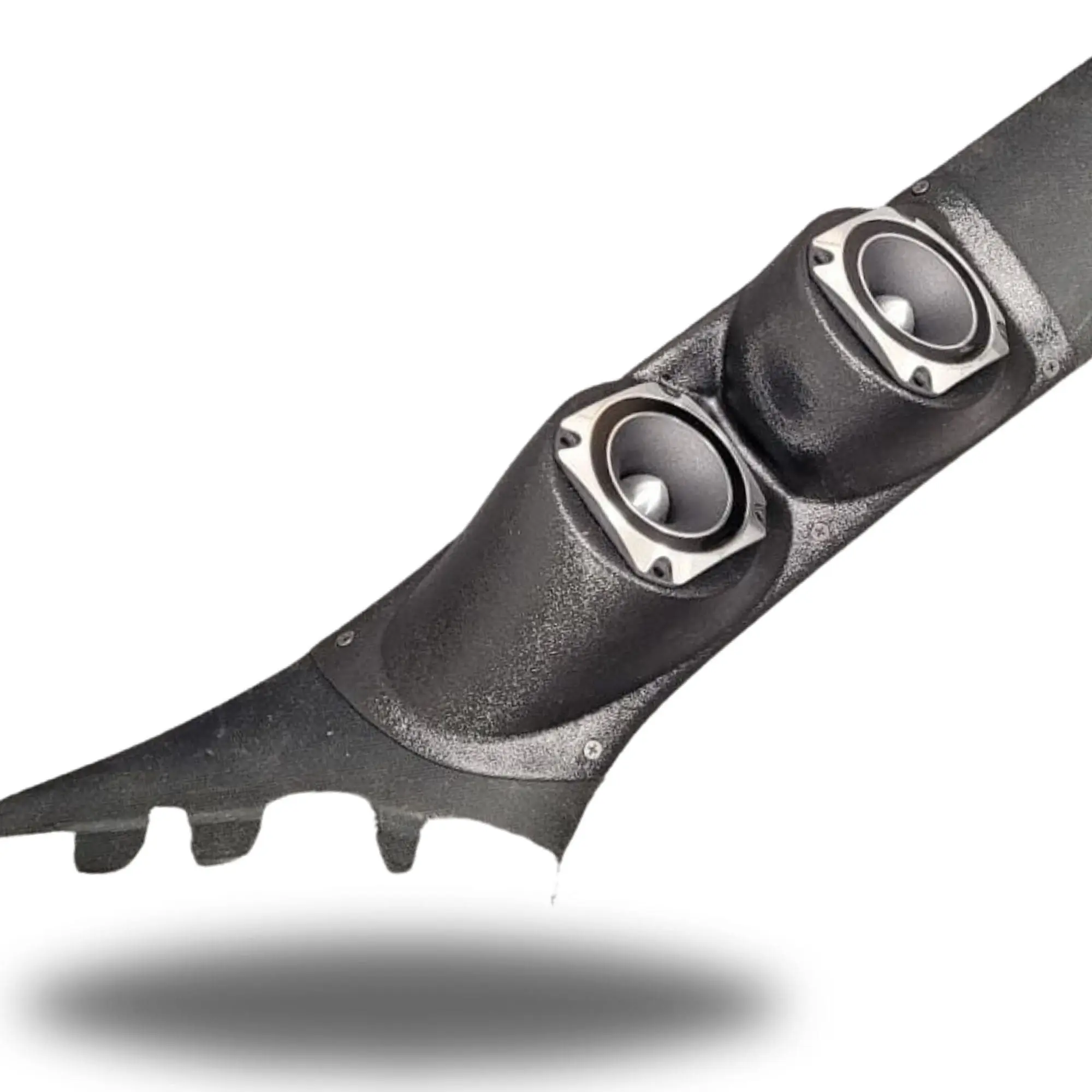 A-Pillar Dual 3.5 in Speaker Pods for 2011-2023 Chrysler 300C Dodge Charger A-Pillar Custom Speaker Pods for the 2011-2023 Chrysler 300C Dodge Charger to hold Dual 3.5 in speakers for car audio installation upgrade